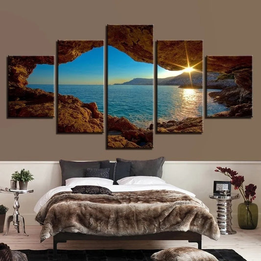 5 Piece Landscape Ocean Cave Landscape