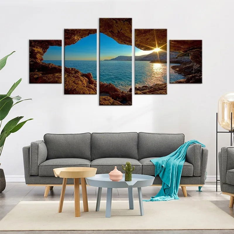 5 Piece Landscape Ocean Cave Landscape