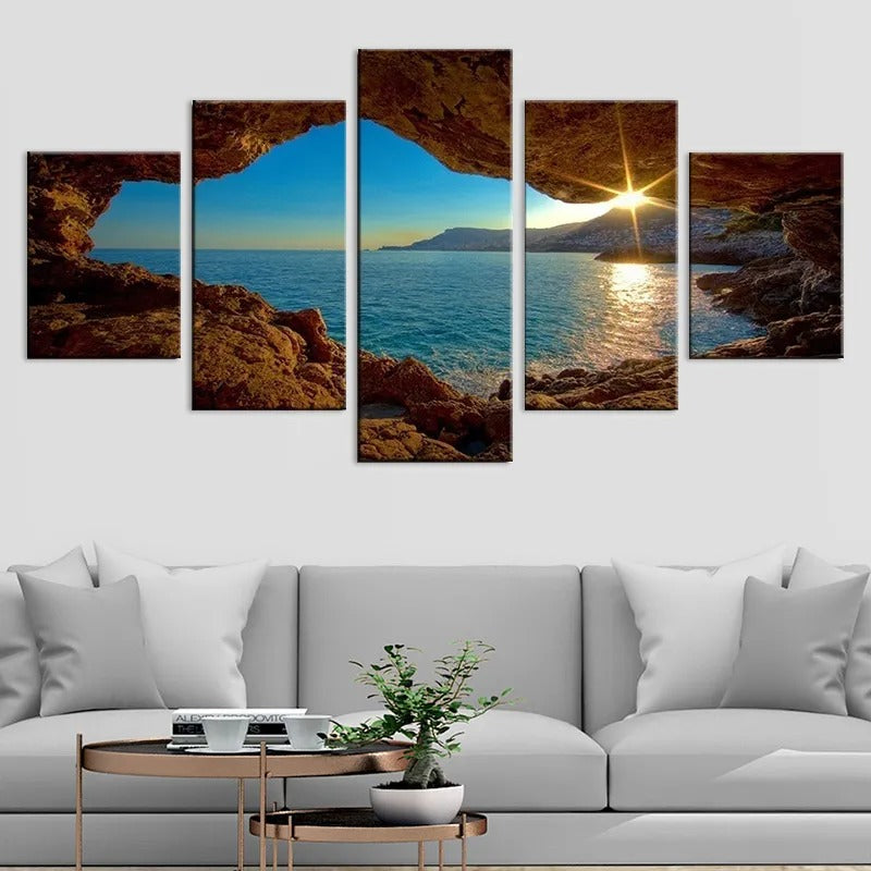 5 Piece Landscape Ocean Cave Landscape